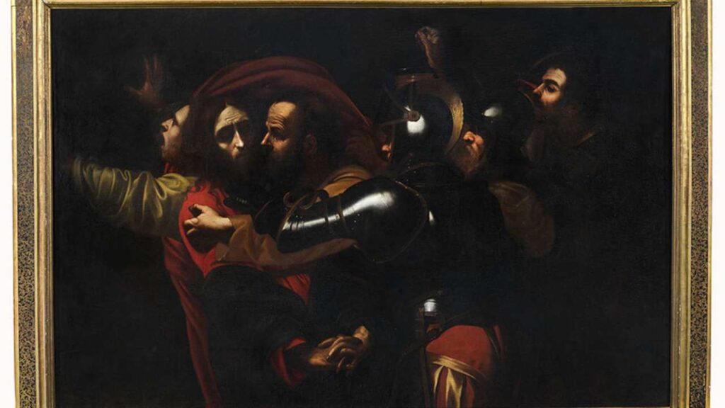 Caravaggio, "La presa di Cristo", dipinto a olio realizzato nel 1602