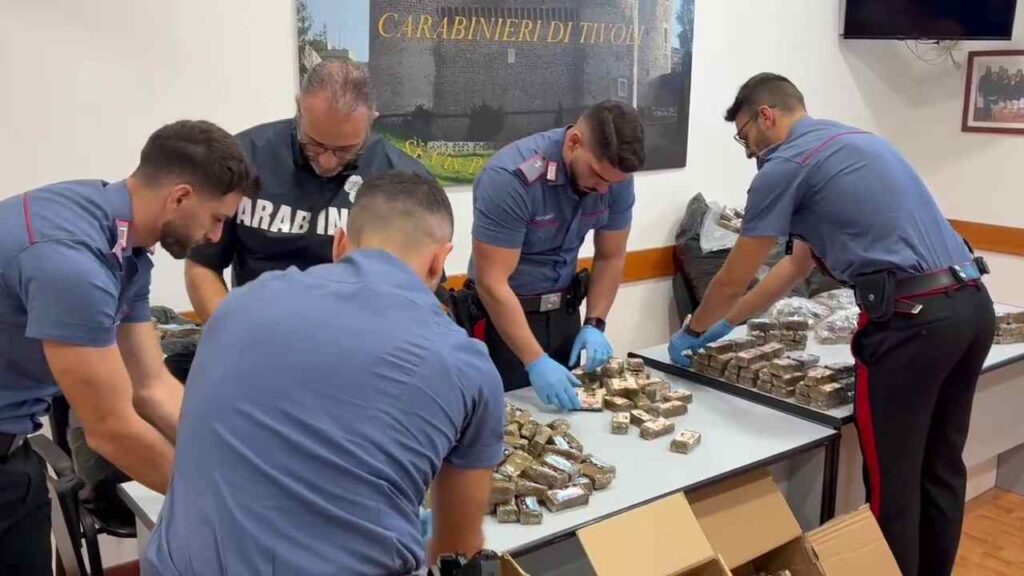 i 540 chili di hashish sequestrati dai carabinieri
